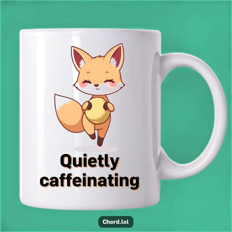 Funny Fox Cymbal Mug - Tiptoeing Mischief Musical Funny Gift