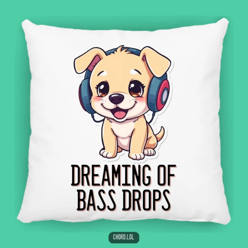 Funny Puppy DJ Pillow - Soft and Humorous Cushion for Music Enthusiasts