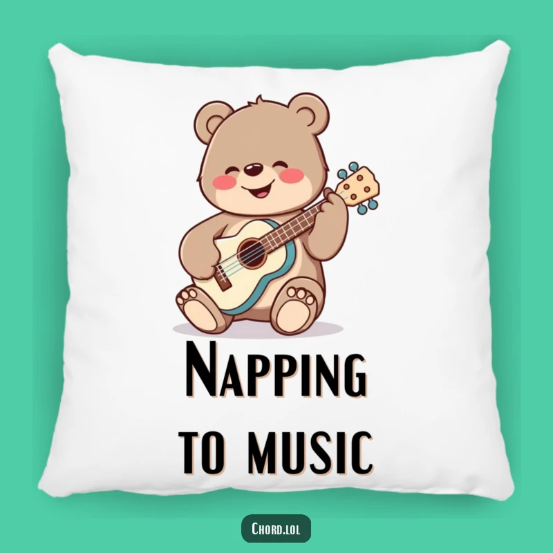 Soft Funny Bear Ukulele Pillow - Cozy Music Accent Funny Gift
