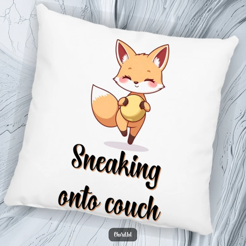 Funny fox tiptoeing with a tiny, shining cymbal, a soft and humorous addition to any room.