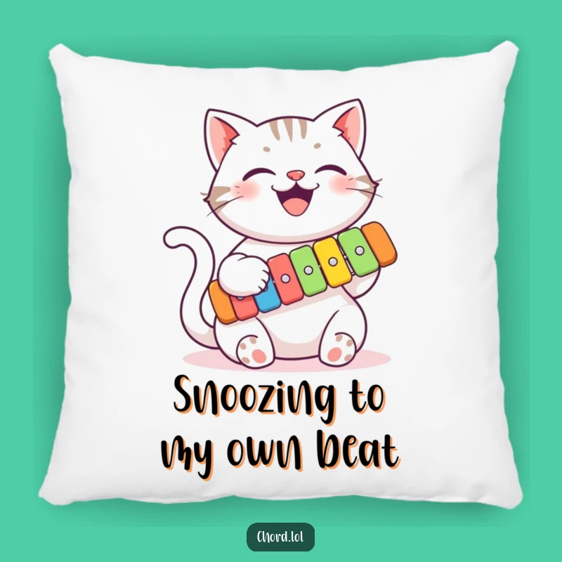Funny Cat Xylophone Pillow - Soft and Humorous Cushion for Comedic Comfort