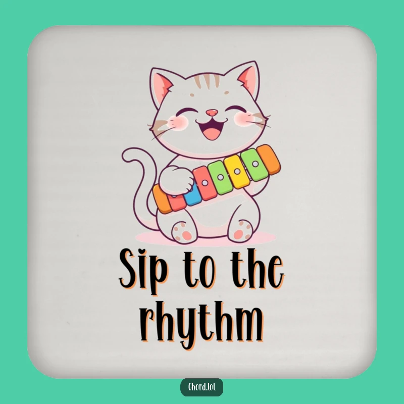 Funny Cat Xylophone Coaster Set - Protect Surfaces with Musical Humor