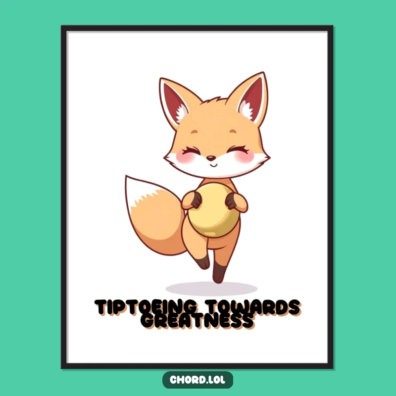 Funny Free Printable Wall Art: Fox with Cymbal - Downloadable Decor