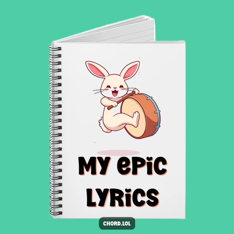 Funny Rabbit Drum Notebook - Music Journal Funny Gift Lines