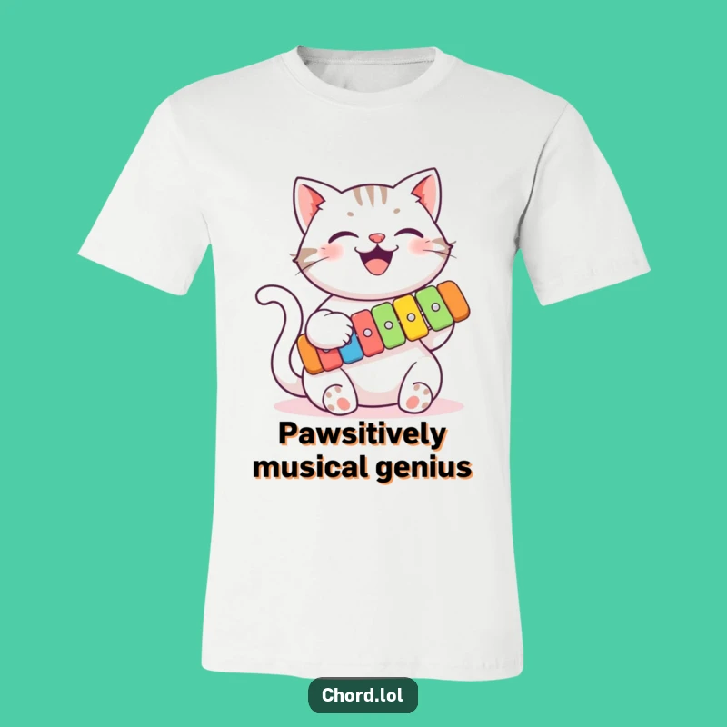 Funny Cat Xylophone Band T-Shirt - Hilarious Musical Feline Tee for Gifting
