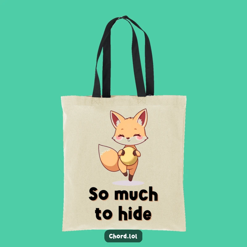 Funny Fox Cymbal Tote Bag - Tiptoeing Treasure Funny Gift Holder